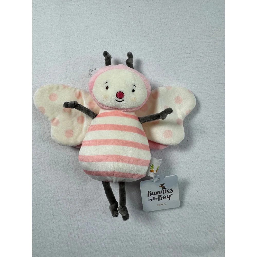 Bunnies by the Bay Baby NWT Butterfly Plush Pink Striped Polka Dot